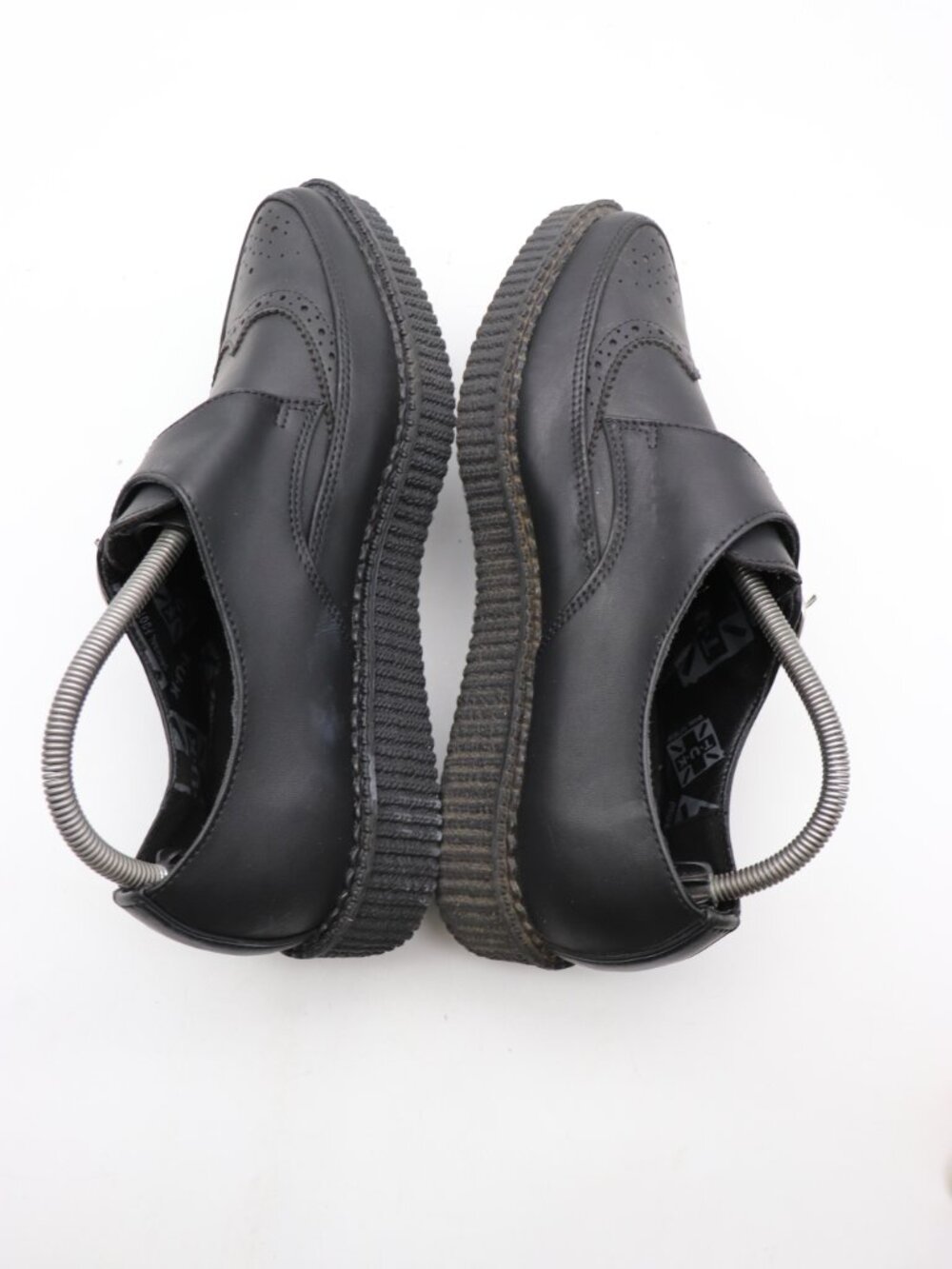 T.U.K. Black Tukskin Wingtip Point Creeper Women's 11 Men's 9 Buckle Shoes - Picture 6 of 10